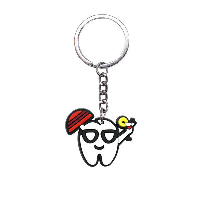 Wholesale 10 PCS  Cartoon Keychain School Bag Pendant Ring Hanging PVC Soft Glue Keychain