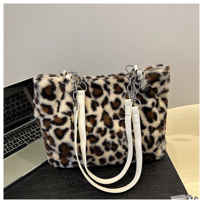 Wholesale Stylish Leopard Print Plush Shoulder Bag JDC-SD-ShengShi003