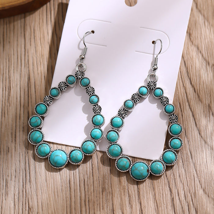 Wholesale vintage personality statemente turquoise earrings
