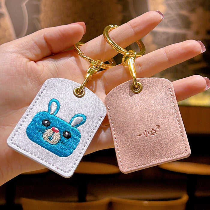 Wholesale Embroidery Cartoon Cute Animal Leather Keychain JDC-KC-WWX007