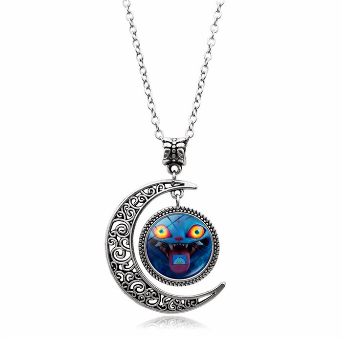 Wholesale K-POP Moon Pendant Necklace, Creative and Personalized Accessory