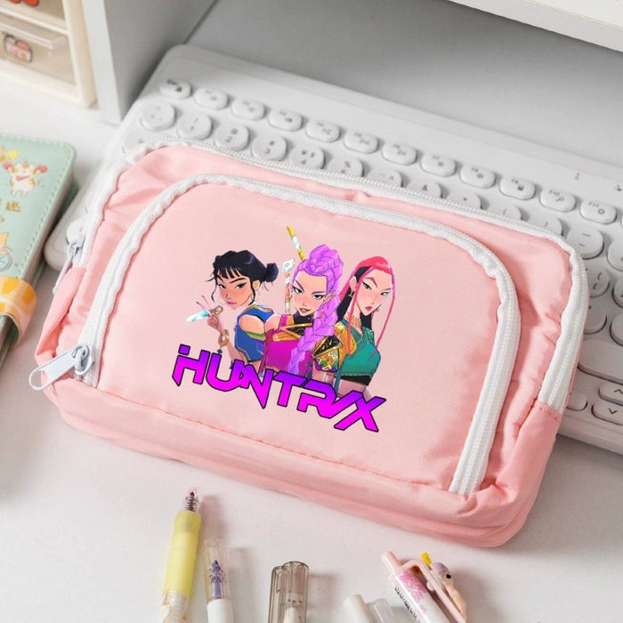 Wholesale KPOP Candy-colored cartoon print Pencil Bags for primary and secondary school girls