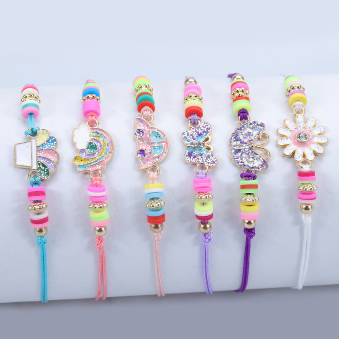 Wholesale Colorful Polymer Clay Braided Children's Bracelets JDC-BT-YiYe043