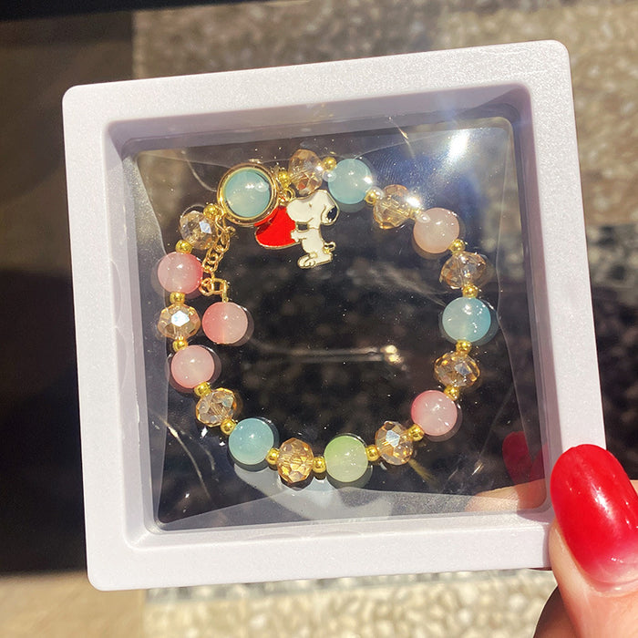 Wholesale Children' s Crystal Beaded Double Color Glaze Bracelet
