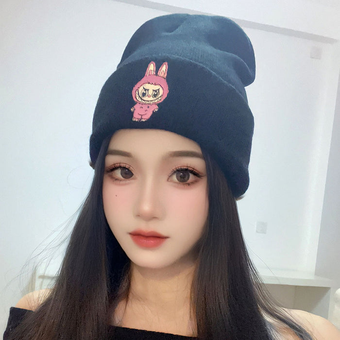 Wholesale Cartoon wool hat embroidered knit hat