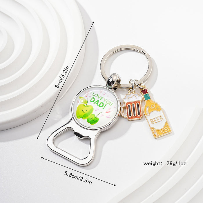 Wholesale Time Glass Beer Festival Bottle Opener Alloy Keychain JDC-KC-HuiWen012