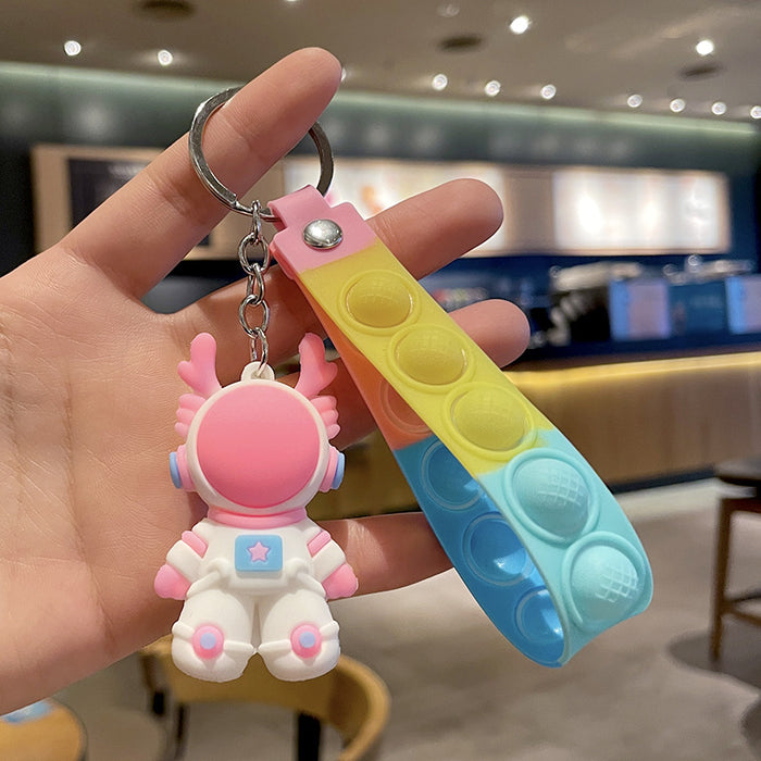 Wholesale Cute couple keychain leather rope keychain pendant doll