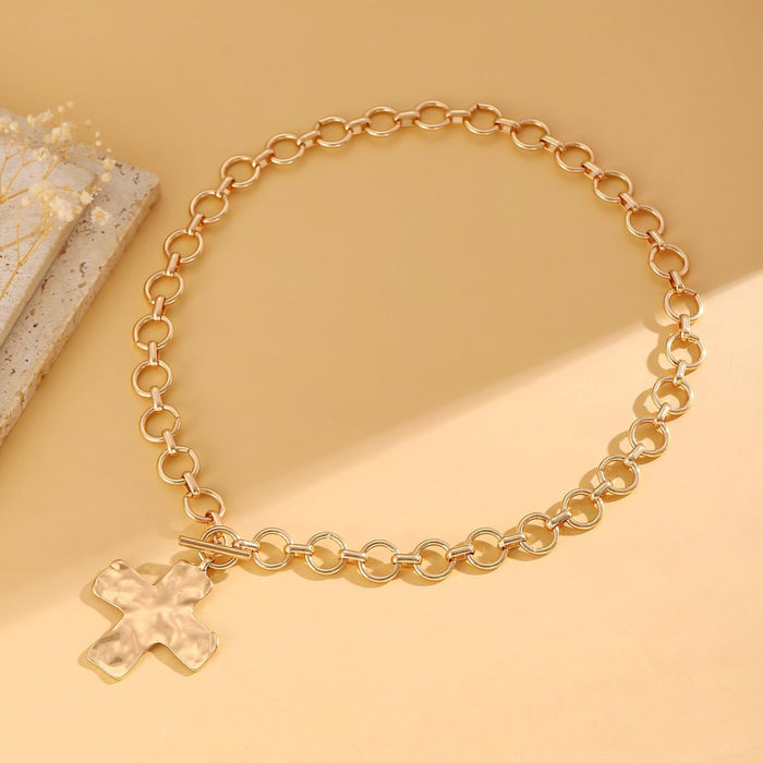 Wholesale Jewelry Cross Alloy Pendant Necklace Cool Style Simple Fashion Clavicle Chain