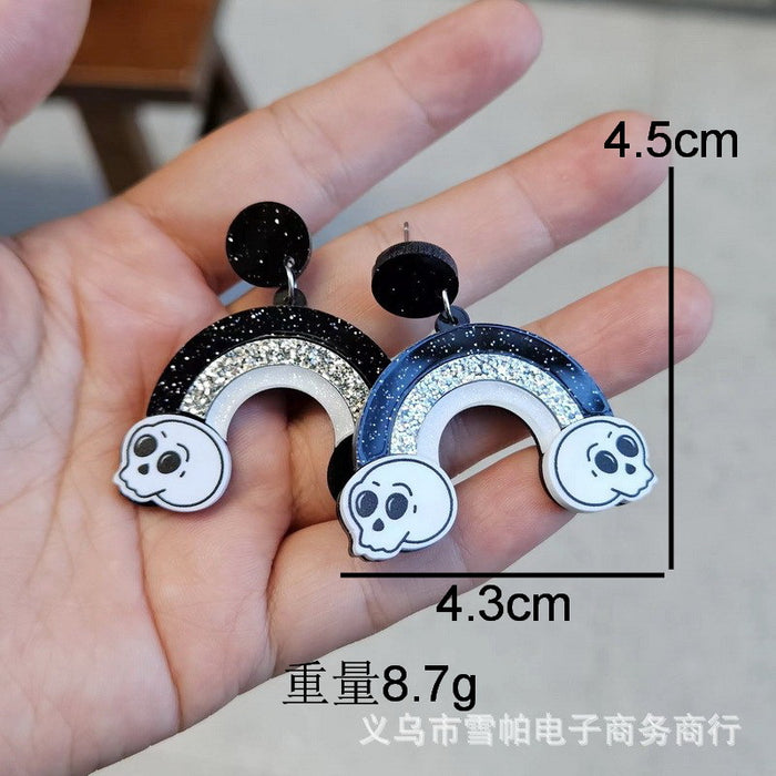 Wholesale  Skull Pumpkin Acrylic Earrings For Women Retro Handmade Dangle Earrings Party Gift Fashion Accessory