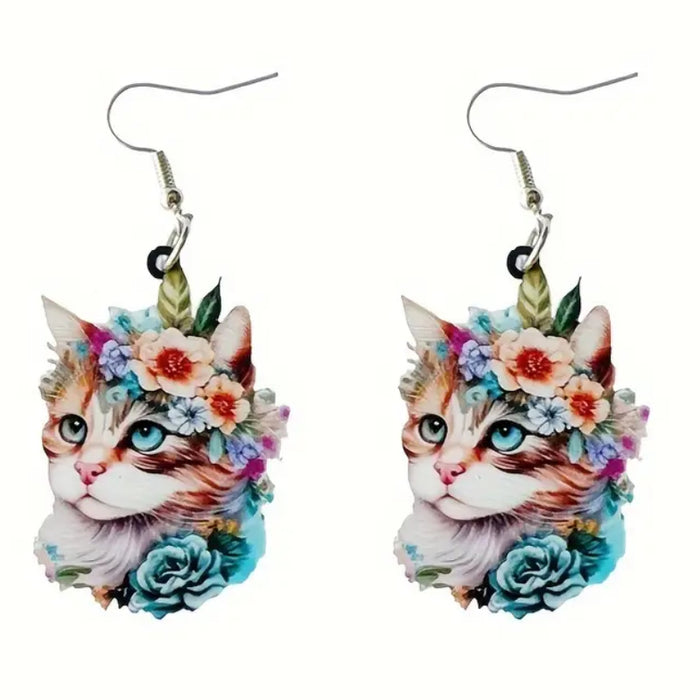 Wholesale Hummingbird Fox Horse Kite Parrot Acrylic Pendant Earrings JDC-ES-Yuhen001