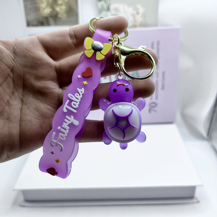 Wholesale Creative Cartoon Colorful PVC Mini Turtle Keychain JDC-KC-Biaopan012