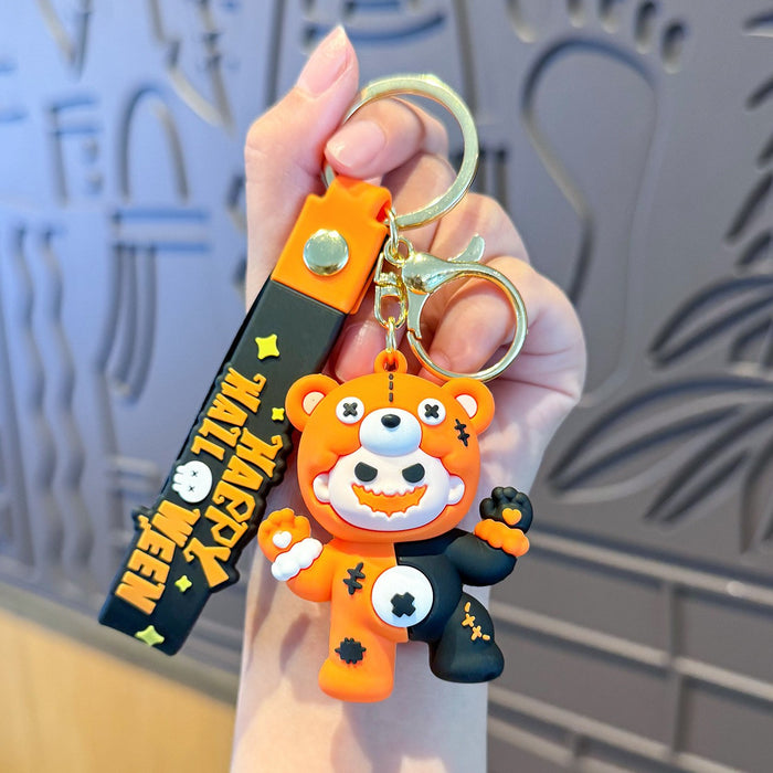 Wholesale Fun Glowing Pumpkin  Keychain PVC Car Key Accessory Gift MOQ≥2