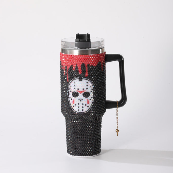 Wholesale 304 Stainless Steel  Pumpkin Face Rhinestone Vacuum Insulated Cup 40oz