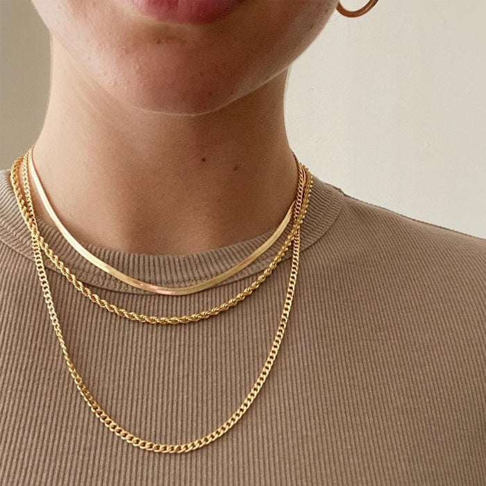 Wholesale Jewelry alloy multi-layer layered necklace, simple collarbone chain