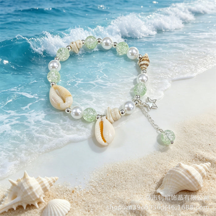 Wholesale Seaside Vacation Starfish Beaded Bracelet Glass Glazed Jewelry Gift