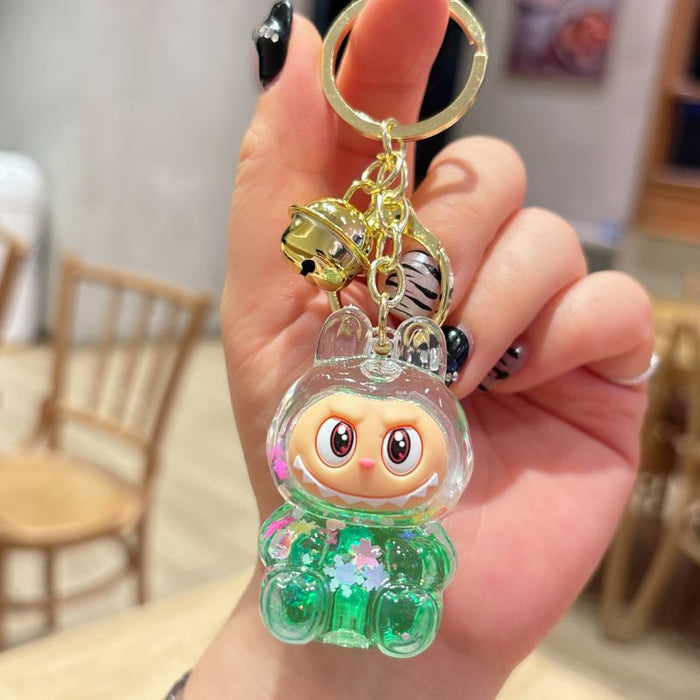 Wholesale acrylic rab cloth quicksand key chain pendant  key chain gift