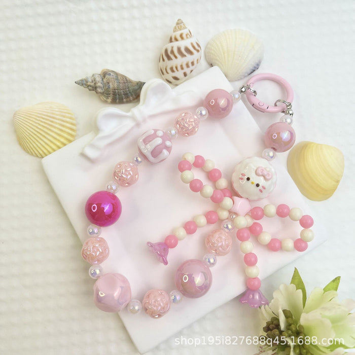 Wholesale Creative Cartoon Hand-painted Beads Mobile Phone Hanging Chain Bag Decorative Pendant DIY Accessories for Girlfriends