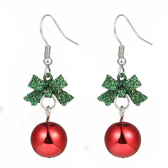 Wholesale Christmas Cartoon Christmas Tree Bell Light Bulb Snowflake Alloy Earrings JDC-ES-ManTi003