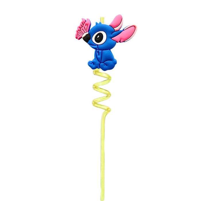 Wholesale Colorful spiral curved straw, environmentally friendly creative cartoon curved straw, party plastic straw, spot wholesale