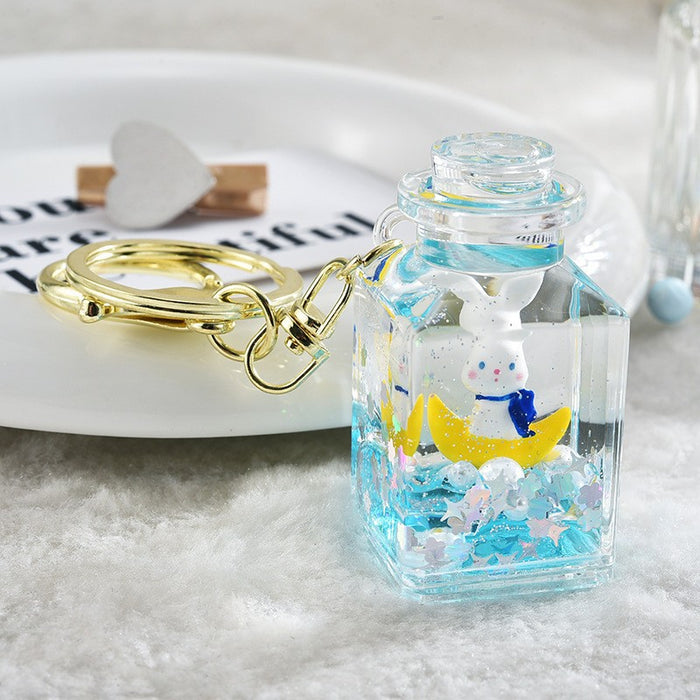 Wholesale Cloud and Sand Pendant Moon Rabbit Keychain