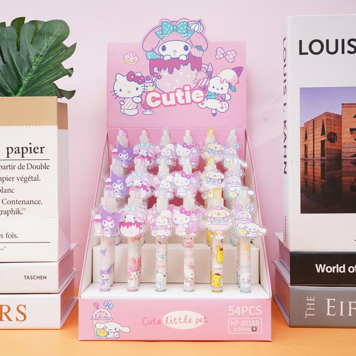 Wholesale 48 pcs Black core 0. 5mm cute cartoon sticker push-button pen