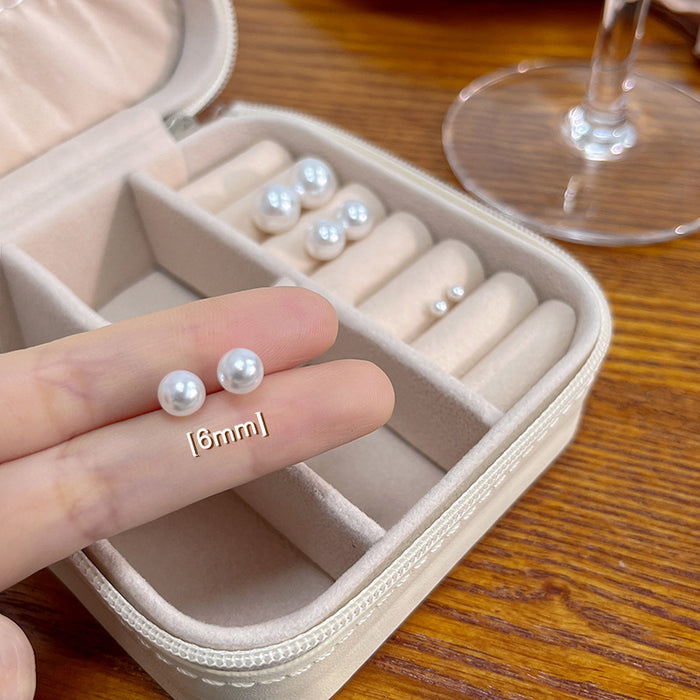 Wholesale Resin Pearl Earrings Simple Round Stud Earrings Accessory