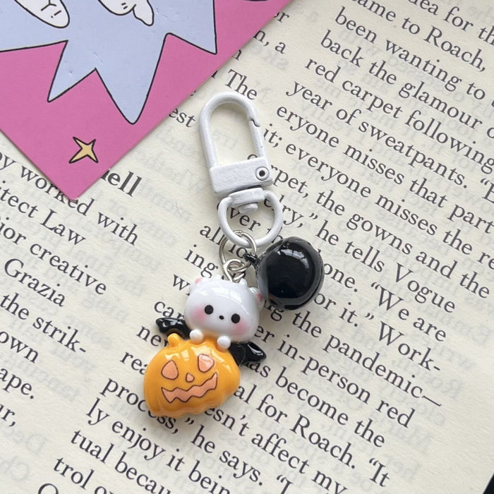 Wholesale Cute Black Bell Keychain Resin Pendant Student Bag Charm MOQ≥2