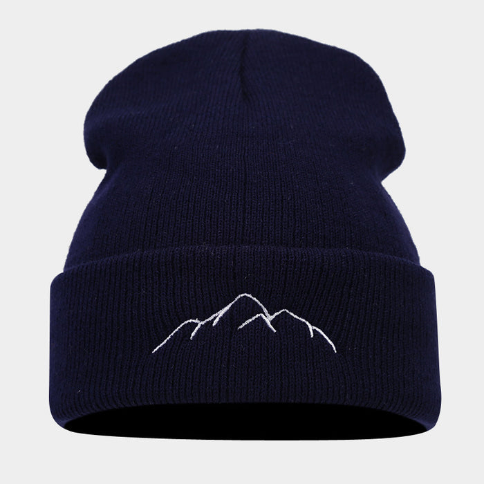 Wholesale Mountain Embroidery Acrylic Warm Knitted Hat JDC-FH-LvYi051