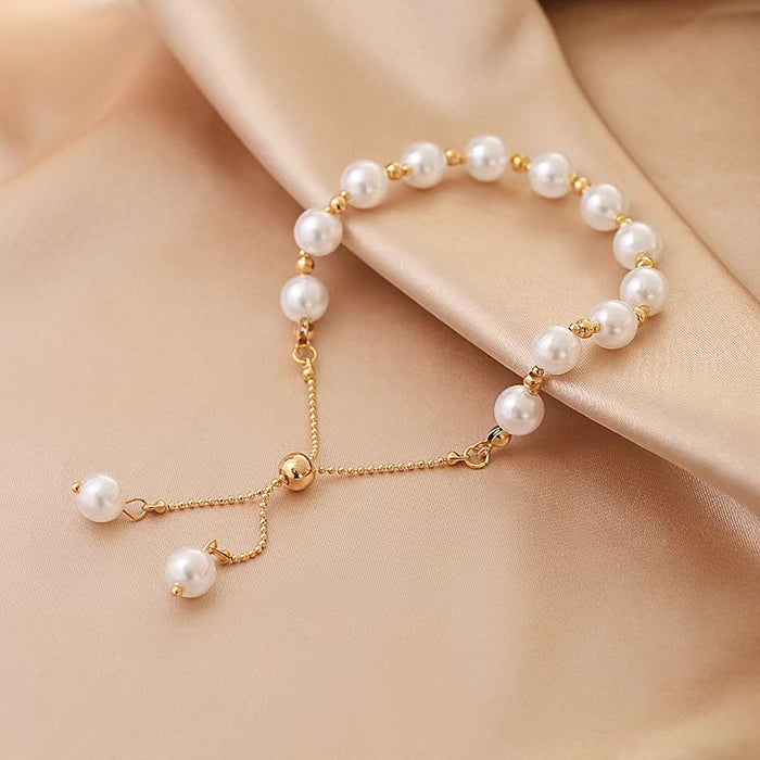 Wholesale New Fancy Pearl Ins Style Niche Design Simple Super Fairy Gentle Style Girl Bracelet JDC-BT-DX001