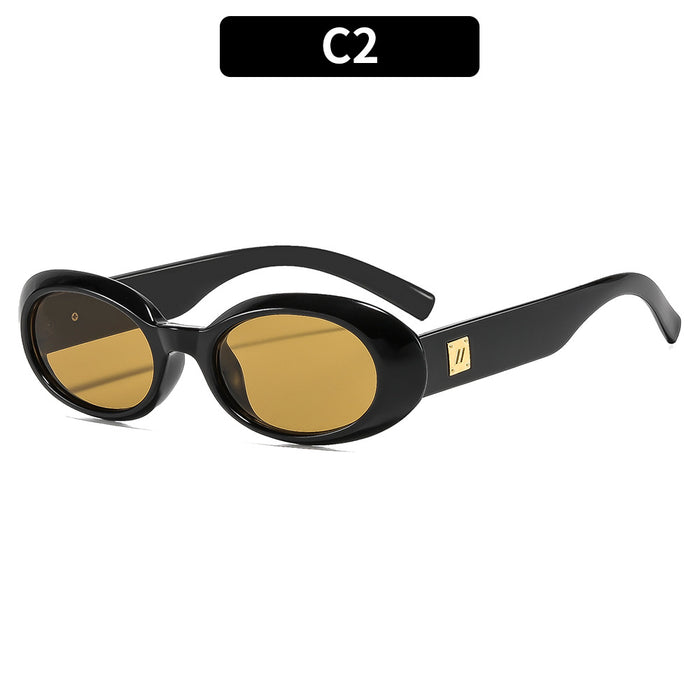 Wholesale Retro Oval Sunglasses for Women Street Photography UV400 Sun Glasses