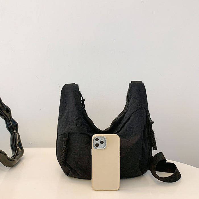 Wholesale New versatile shoulder bag, travel crossbody bag, washed wrinkled nylon retro casual lightweight