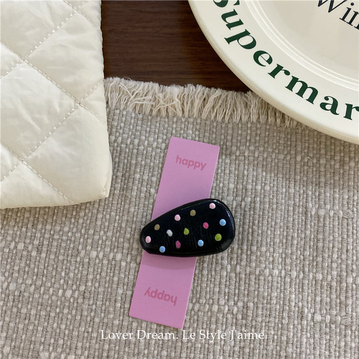 Wholesale Colorful drip oil polka dot hair clip, cute bangs clip, side clip hair accessory