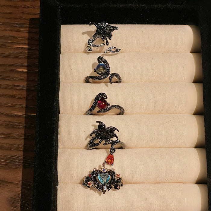 Wholesale New Zircon Open End Ring with a Vintage Flower Style and a Personalized High End Feeling