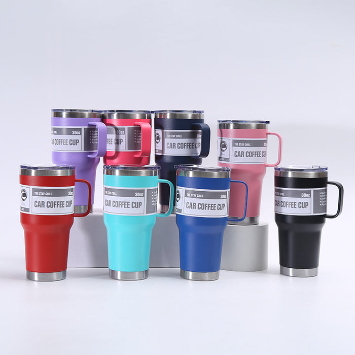 Wholesale Stainless Steel Thermos Cup with Handle Portable Large Capacity Vacuum Tumbler Ice Cup JDC-CUP-JinZhuo001