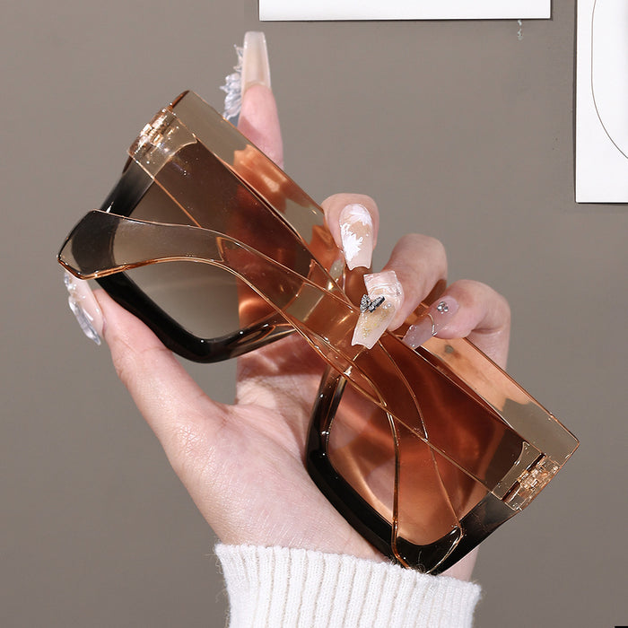 Wholesale Personalized Box Sunglasses Gradient Versatile Street Photography Large Frame Sunglasses