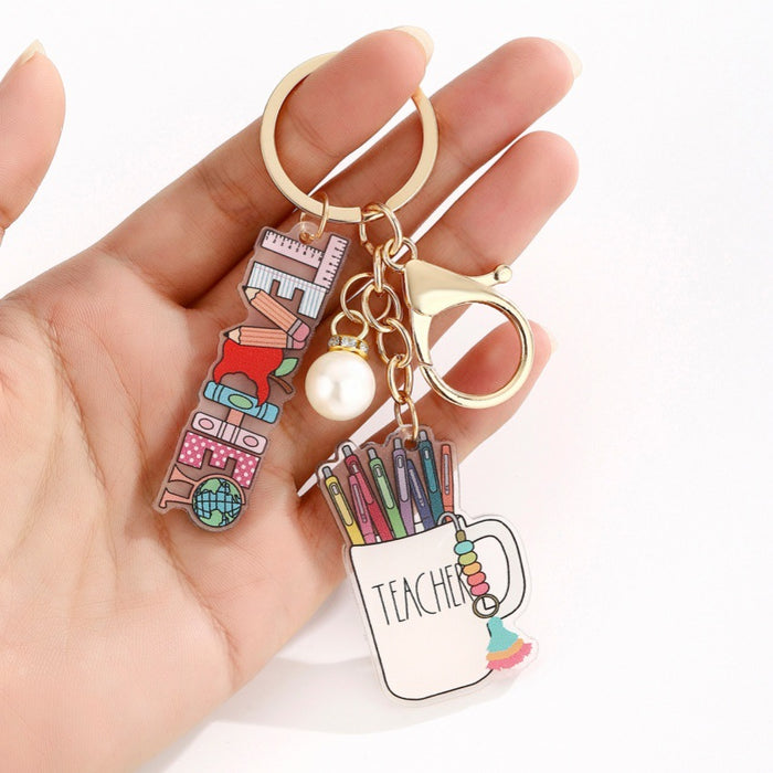 Wholesale Acrylic Heart-Shaped Pen Holder &  Pencil Keychain