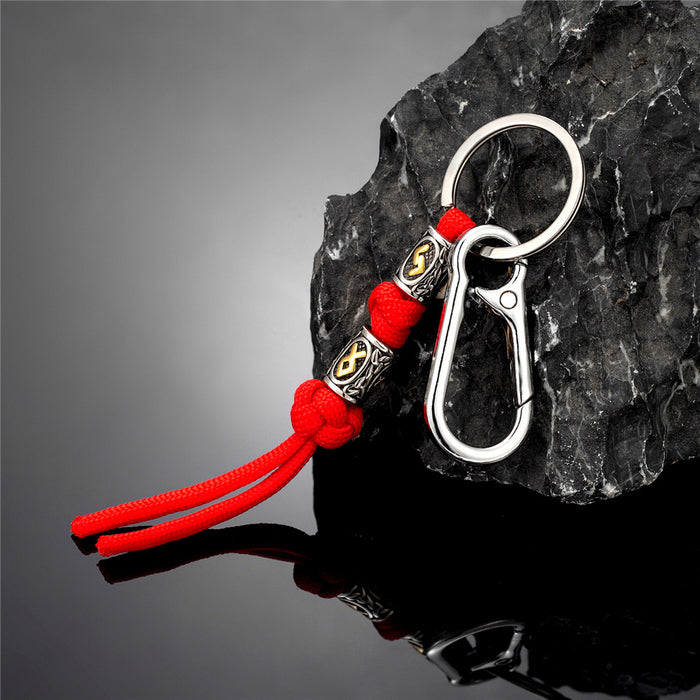 Wholesale Woven rope keychain, stainless steel keychain, bag hanging rope