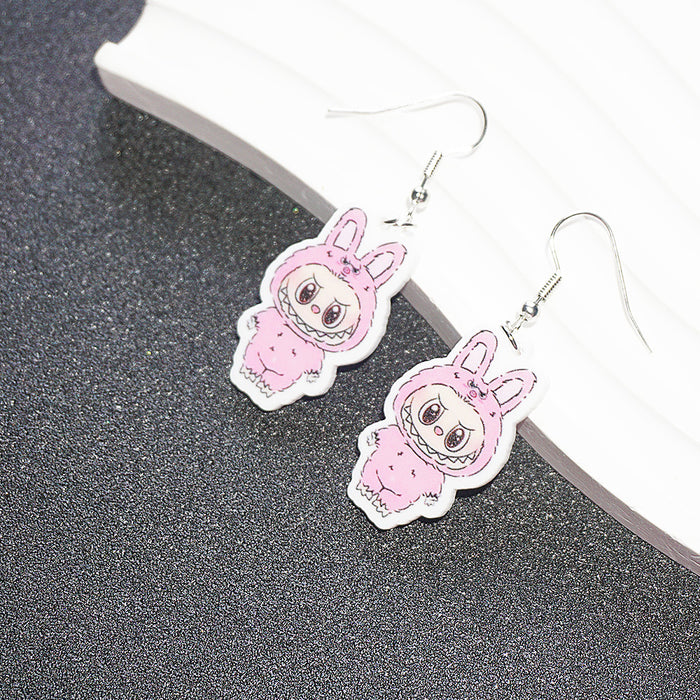 Wholesale Acrylic Jewelry Cute cartoon asymmetrical earrings acrylic earrings pendant jewelry