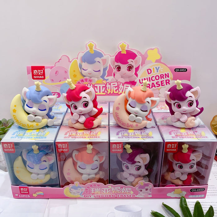 Wholesale 12pcs/box Decorative Rubber Eraser Amusement Park Cartoon Student Stationery