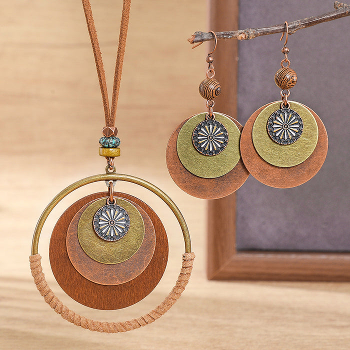 Wholesale Vintage Tree of Life Earring and Necklace Set Bohemian Style MOQ≥2