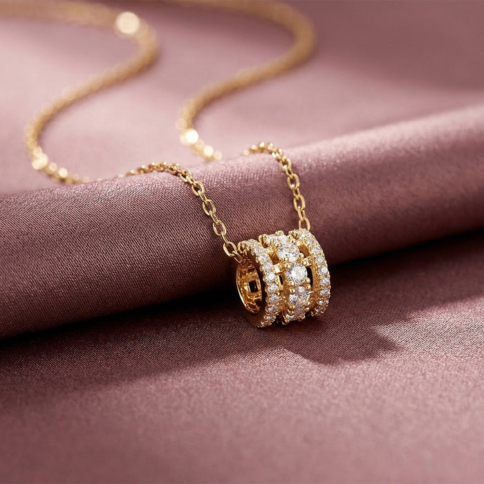 Wholesale Trendy Titanium Steel Gold Plated Choker Necklace with Zircon Fashion Jewelry Accessory MOQ≥2