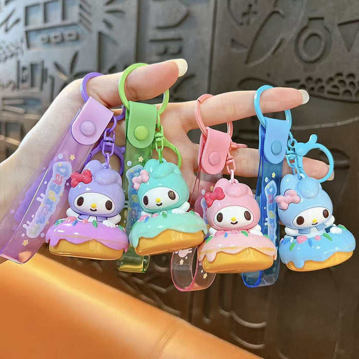 Wholesale Electroplated Cute Donut Keychain