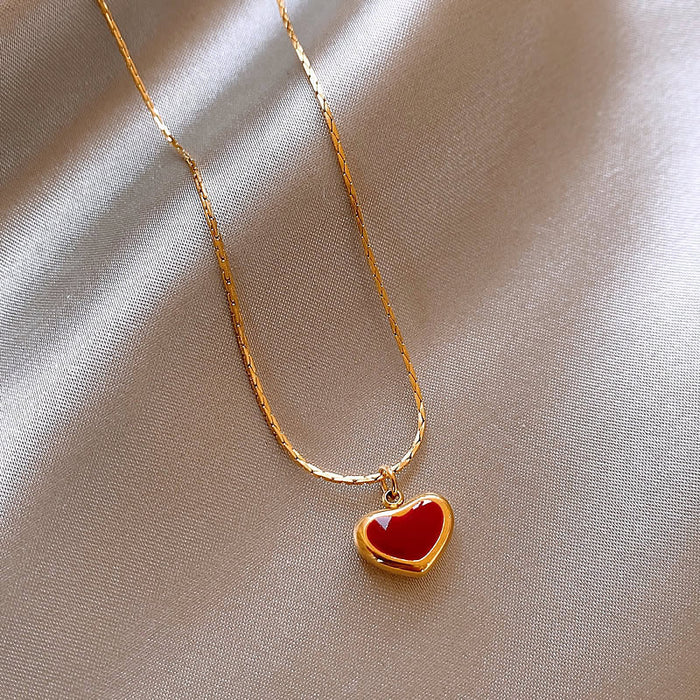 Wholesale Red Simple Love Alloy Necklace JDC-NE-FengMei003