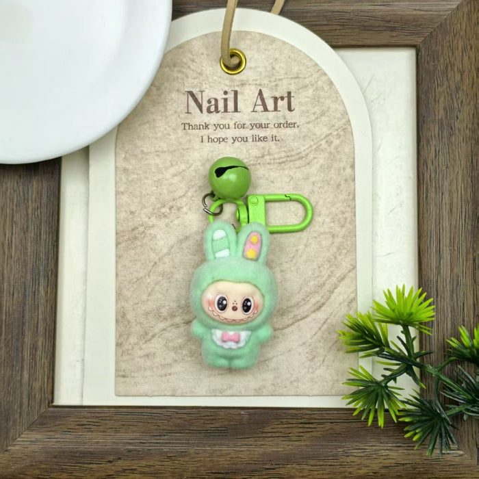 Wholesale flocked bell resin accessory Keychains