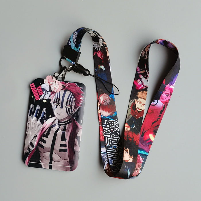 Wholesale 10pcs Anime Bus Card Holder Hard Mobile Phone Lanyard Keychain
