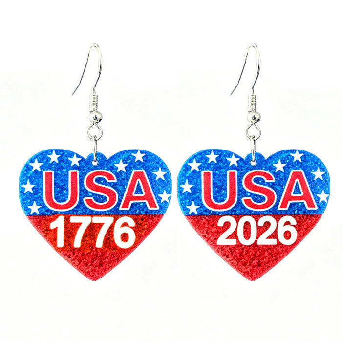 Wholesale 2pcs Independence Celebration Earrings with Bow and Heart