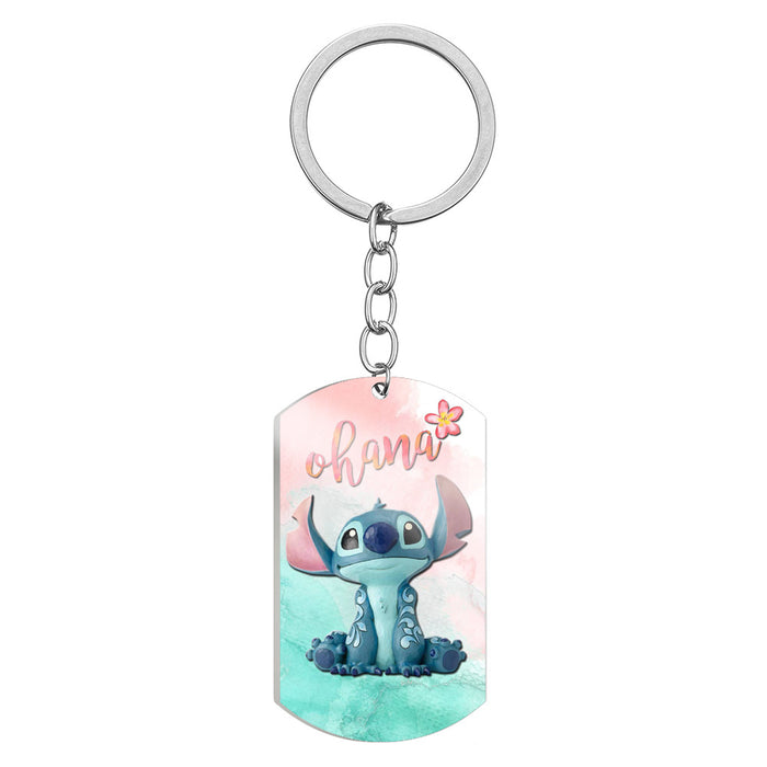 Wholesale Cartoon Color Printing Stainless Steel Keychain JDC-KC-HuanYu028