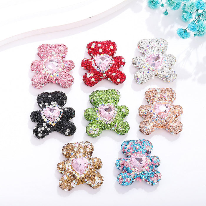 Wholesale Colorful Soft Pottery Diamond Care Bear Straight Hole Beads JDC-BDS-NanT004