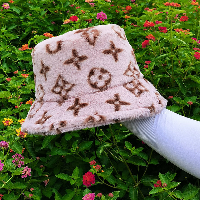 Wholesale winter plush warm fisherman hat with copper coin pattern printing JDC-HT-ShunY002