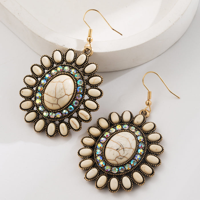 Wholesale Ethnic Style Turquoise Retro Creative Earrings